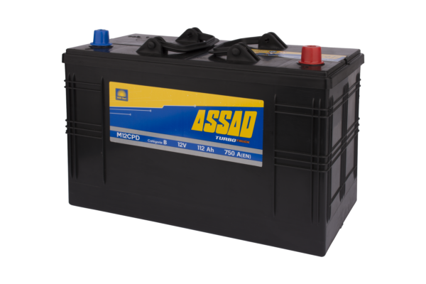 BATTERIE ASSAD TURBO PRO 750A, 112AH, M12P G/D